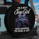 Purple I am A Sexy Jeep Girl Who Happens To Cuss A Lot Car Spare Tire Cover