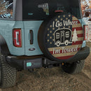 I Go Where Im Towed Van US Flag Jeep Car Spare Tire Cover