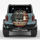 I Go Where Im Towed Van US Flag Jeep Car Spare Tire Cover
