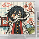 Iguro Obanai Demon Slayer Japan Ink Style Shower Curtain