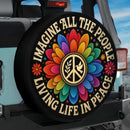Imagine All The People Living Life In Peace Car Spare Tire Cover
