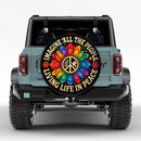 Imagine All The People Living Life In Peace Car Spare Tire Cover