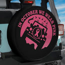 In October We Were Pink Ribbon Breast Cancer Car Spare Tire Cover
