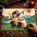 Inosuke Hashibira Demon Slayer Fuji Japan Jigsaw Puzzle