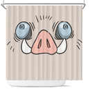 Inosuke Hashibira Face Demon Slayer Shower Curtain