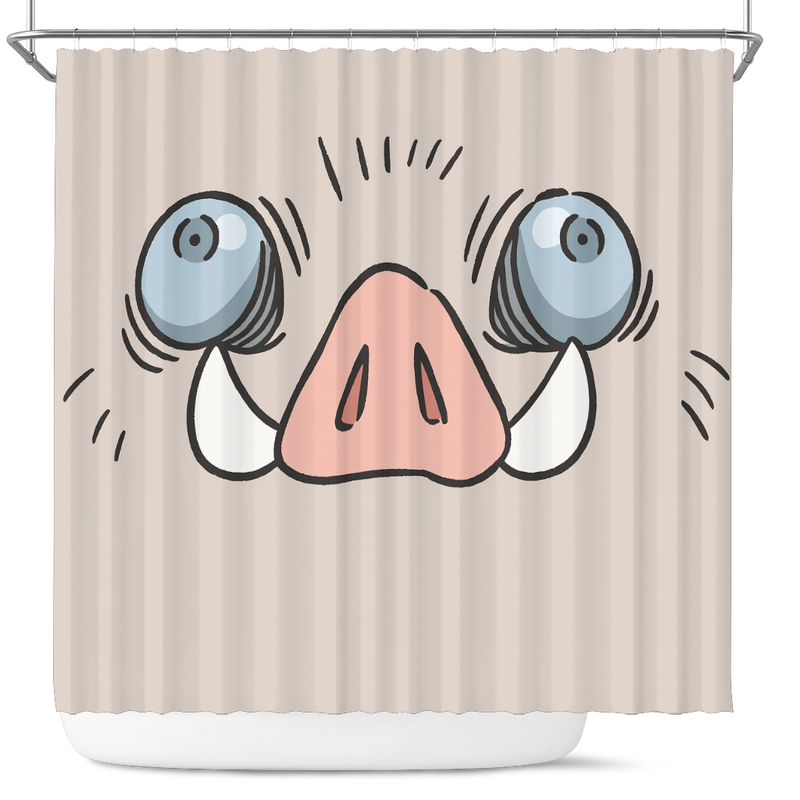 Inosuke Hashibira Face Demon Slayer Shower Curtain