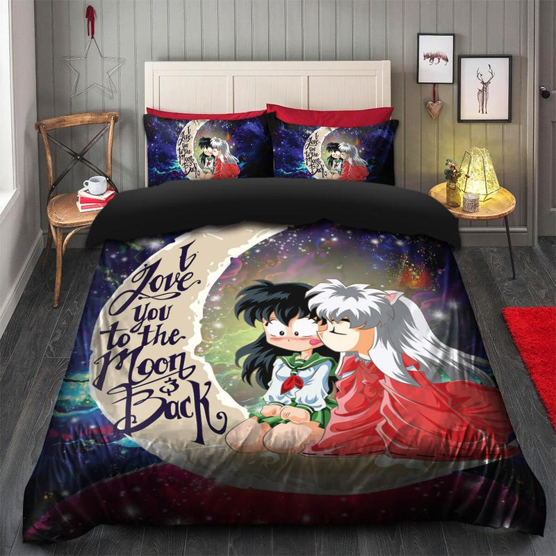 Inuyasha Love You To The Moon Galaxy Bedding Set Duvet Cover And 2 Pillowcases Nearkii