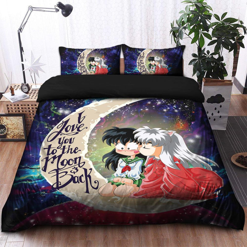 Inuyasha Love You To The Moon Galaxy Bedding Set Duvet Cover And 2 Pillowcases Nearkii