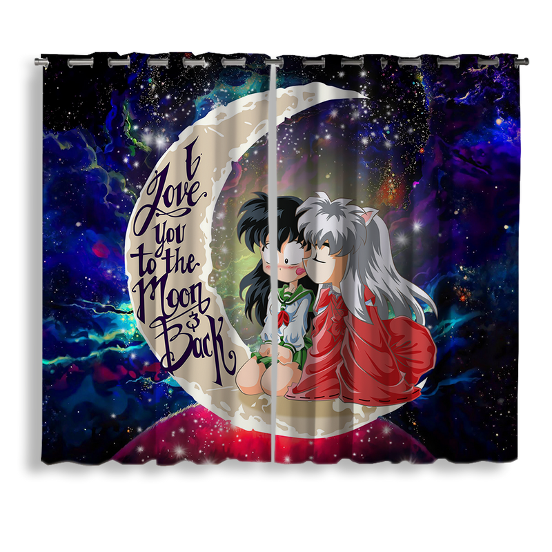 Inuyasha Love You To The Moon Galaxy Window Curtain