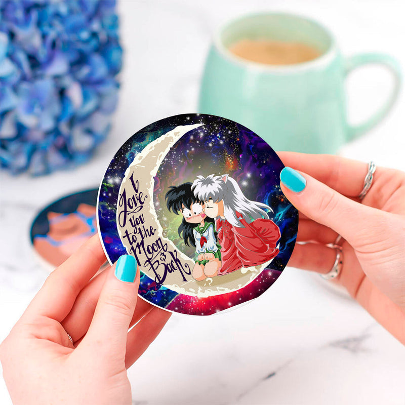 Inuyasha Love You To The Moon Galaxy Ceramic Decor Coaster - Gift Idea