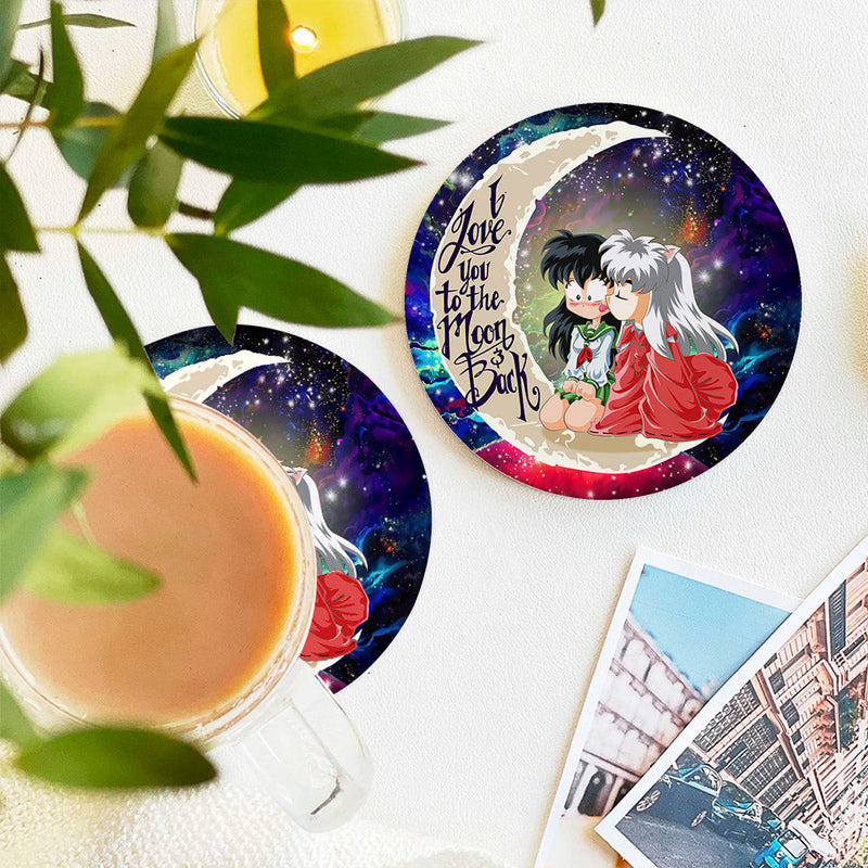 Inuyasha Love You To The Moon Galaxy Ceramic Decor Coaster - Gift Idea