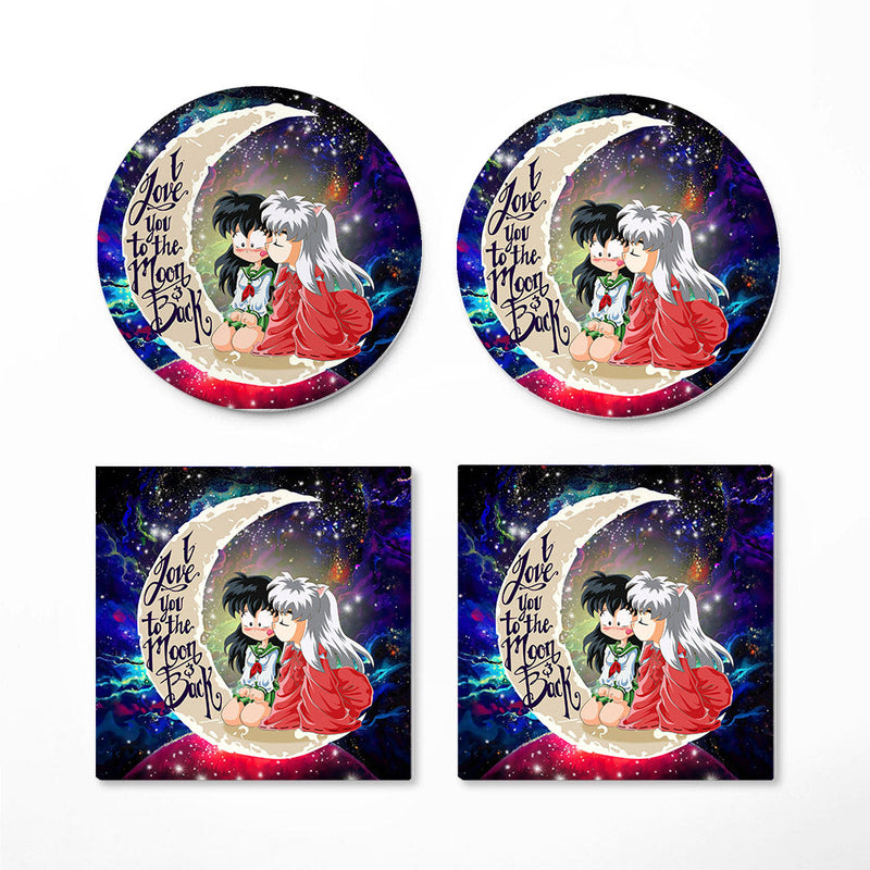 Inuyasha Love You To The Moon Galaxy Ceramic Decor Coaster - Gift Idea