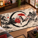 Inuyasha and Kagome Japan Ink Style Rectangular Area Rug
