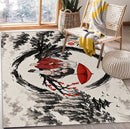 Inuyasha and Kagome Japan Ink Style Rectangular Area Rug