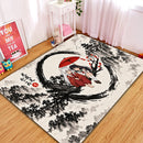 Inuyasha and Kagome Japan Ink Style Rectangular Area Rug