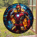 Iron Man Herro Round Stained Glass Suncatcher