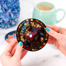 Iron Man Stained Glass Decor Coaster - Gift Idea