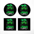 Jeep Girl Green Ceramic Decor Coaster - Gift Idea