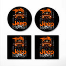 Jeep Girl Orange Ceramic Decor Coaster - Gift Idea