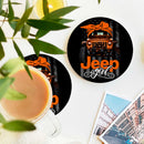 Jeep Girl Orange Ceramic Decor Coaster - Gift Idea
