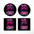 Jeep Girl Pink Ceramic Decor Coaster - Gift Idea
