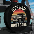 Jeep Hair Don't Care Retro Vintage Car Spare Tire Cover