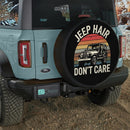 Jeep Hair Don't Care Retro Vintage Car Spare Tire Cover