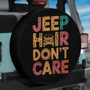 Jeep Hair Dont Care Typo Car Spare Tire Cover
