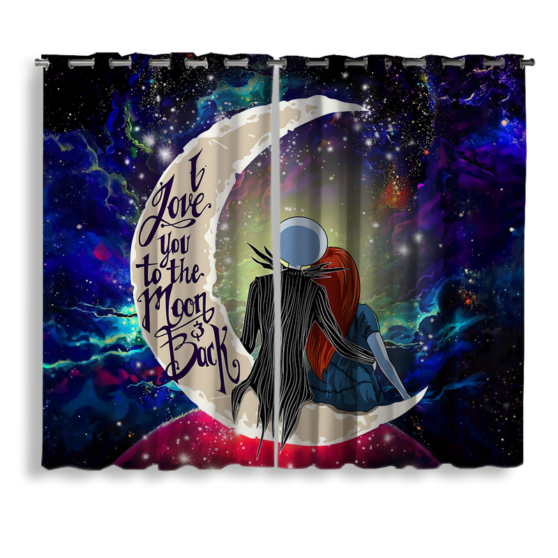 Jack And Sally Nightmare Before Christmas Love You To The Moon Galaxy Window Curtain