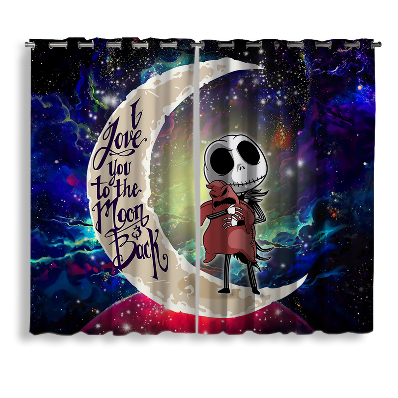 Jack Skellington Nightmare Before Christmas Christmas Love You To The Moon Galaxy Window Curtain