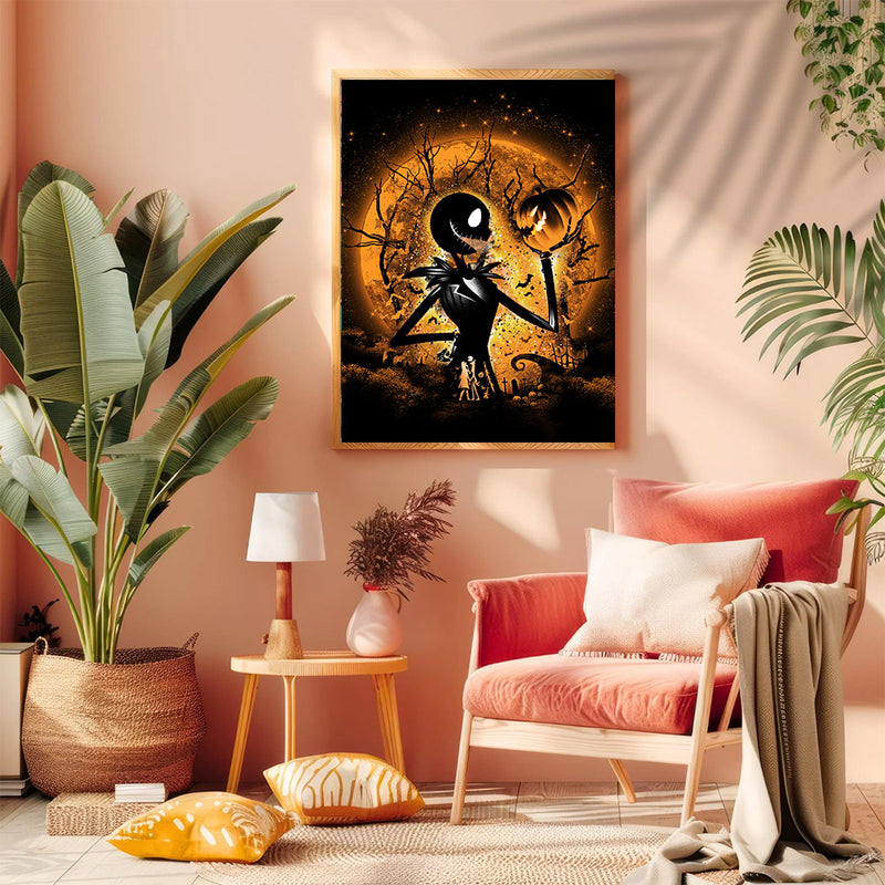 Jack Skellington Nightmare Before Christmas Moonlight - Living Room - Canvas Wall Art - Print - Wall Decor