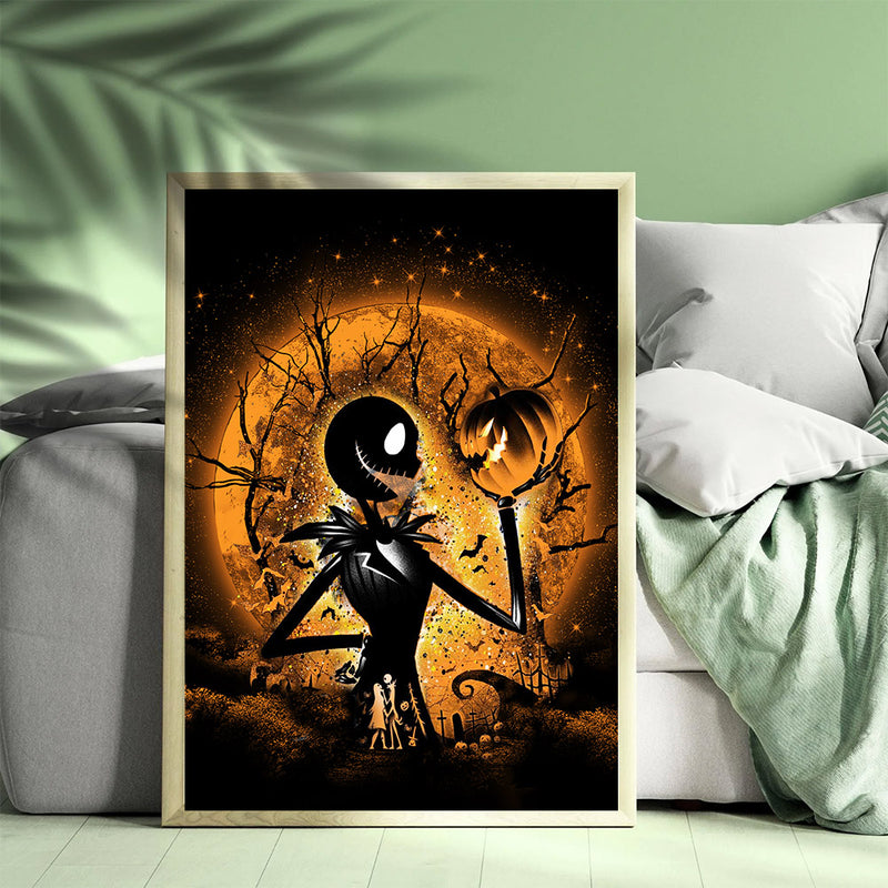 Jack Skellington Nightmare Before Christmas Moonlight - Living Room - Canvas Wall Art - Print - Wall Decor