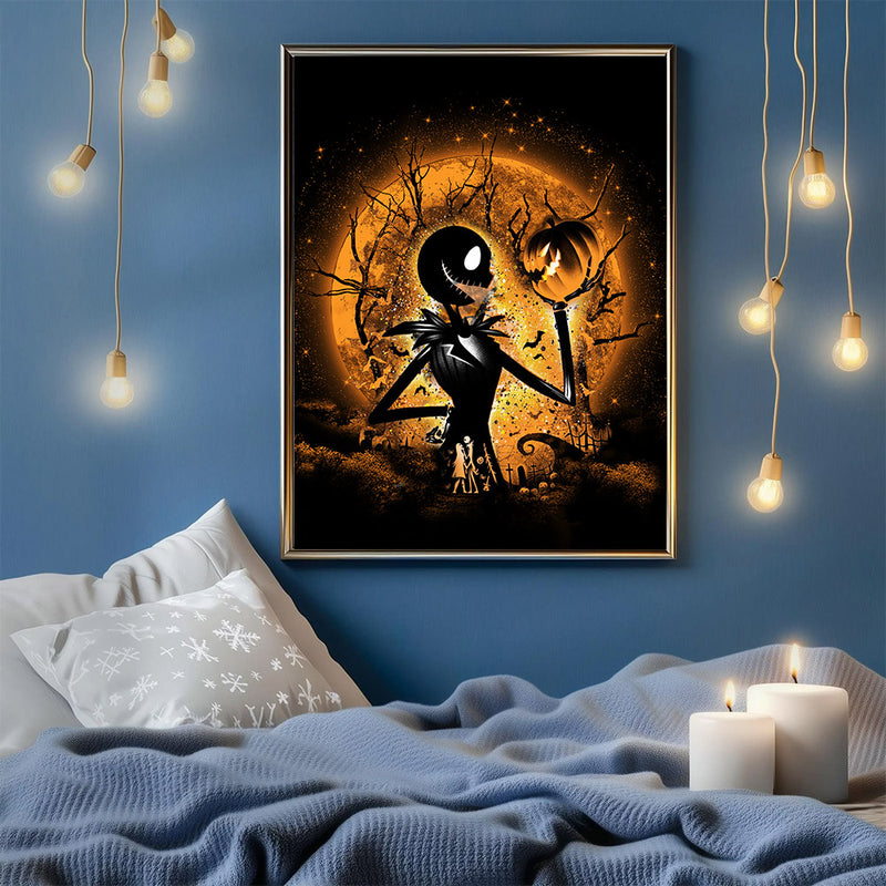 Jack Skellington Nightmare Before Christmas Moonlight - Living Room - Canvas Wall Art - Print - Wall Decor