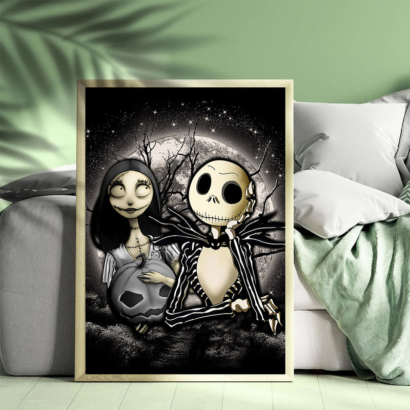 Jack And Sally Nightmare Before Christmas Moonlight - Living Room - Canvas Wall Art - Print - Wall Decor