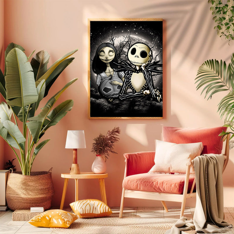 Jack And Sally Nightmare Before Christmas Moonlight - Living Room - Canvas Wall Art - Print - Wall Decor