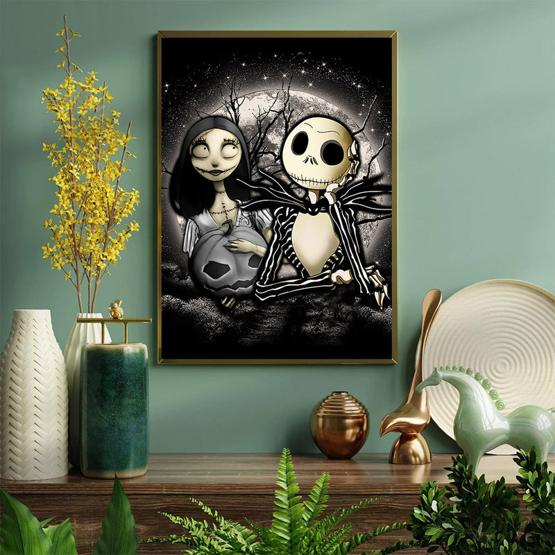 Jack And Sally Nightmare Before Christmas Moonlight - Living Room - Canvas Wall Art - Print - Wall Decor