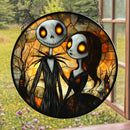 Jack Sally Nightmare Round Stained Glass Suncatcher
