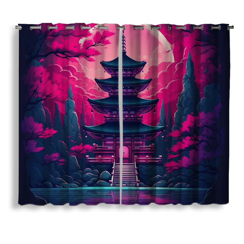 Japanese Temple Window Curtain