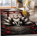 Japanese Fox Spirit Rectangular Area Rug