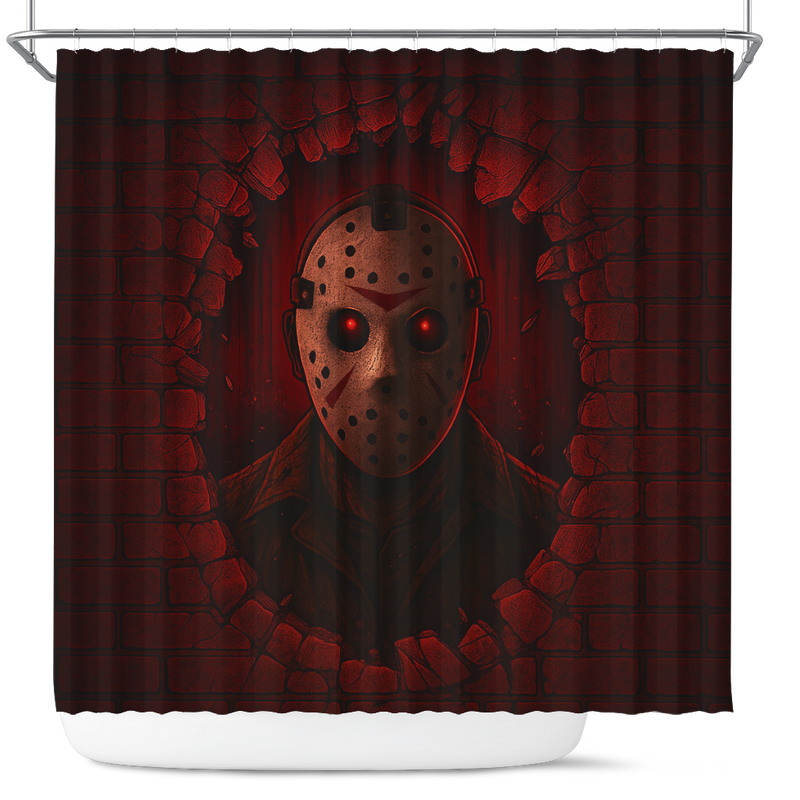 Jason Voorhees From The Friday The 13th Horror Movie Break Wall Shower Curtain