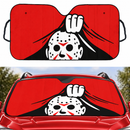 Jason Voorhees Friday the 13th Horror Movie Hide Red Car Auto Sunshades