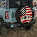 Jeep American Flag Xmas Car Spare Tire Cover