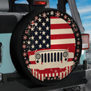 Jeep American Flag Xmas Car Spare Tire Cover