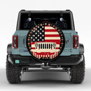 Jeep American Flag Xmas Car Spare Tire Cover
