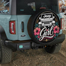 Jeep Girl Floral Custom Wheel Cover With Camera Hole