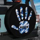 Jeep Hand Blue Camo Car Spare Tire Cover