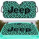 Jeep Mint Leopard Print Custom Car Windshield Sunshades