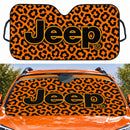 Jeep Orange Leopard Print Custom Car Windshield Sunshades