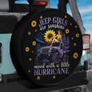 Jeep Girls Are Sunshine Mixed With A Little Hurricane Sunflower Car Spare Tire Cover
