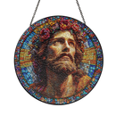 Jesus Christian Round Stained Glass Suncatcher